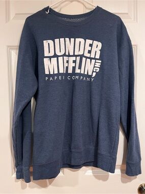 Dunder Mifflin Navy Logo Crewneck Sweatshirt
